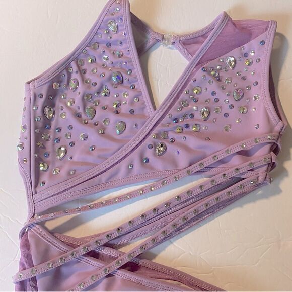 LA dance designs Solo dance custom lavender purple costume AMBITION leotard MC - Picture 7 of 15